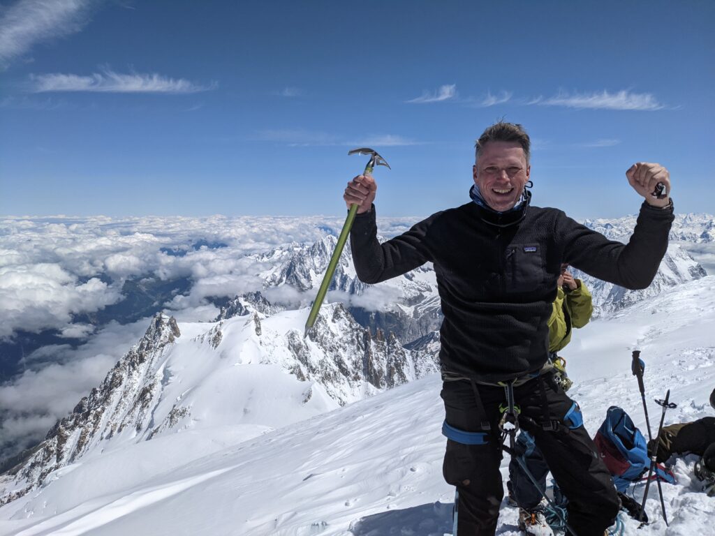 op de top van de Mont Blanc, 4.810 meter